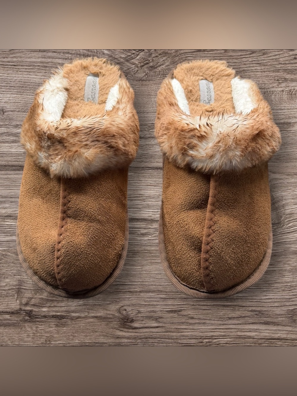 Girls Besroad Brown/Tan Slippers Size Small 5/6